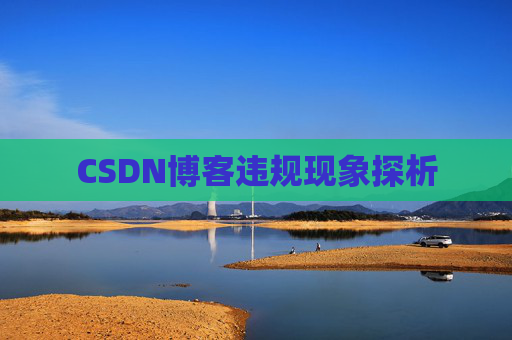 CSDN博客违规现象探析